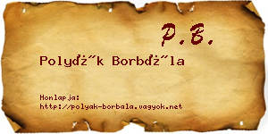 Polyák Borbála névjegykártya